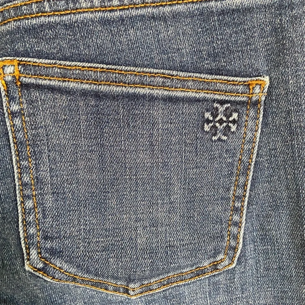 Tory Burch Harley Unfinished Pocket Stretchy Jeans Size 25